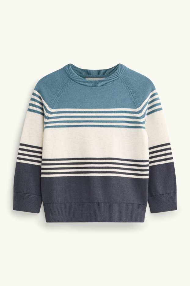 Kinderen: jongens - Trui - gestreept - blauw / wit