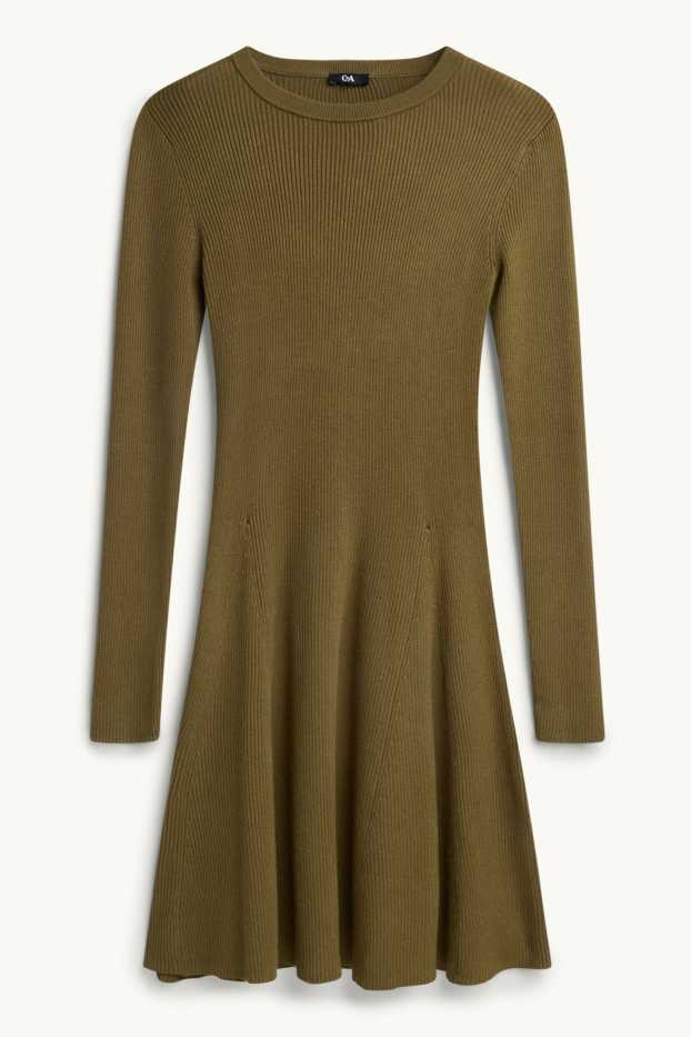 Damen - Strickkleid - khaki