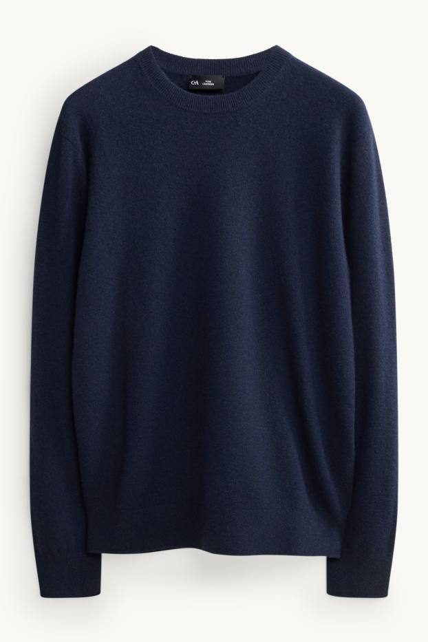 Herren - Kaschmir-Pullover - dunkelblau