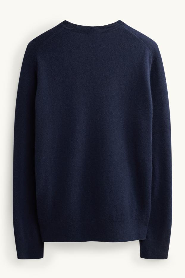 Herren - Kaschmir-Pullover - dunkelblau