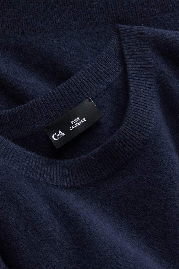 Herren - Kaschmir-Pullover - dunkelblau