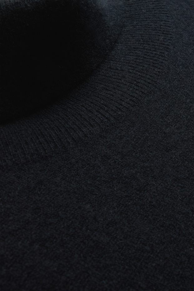 Femmes - Pull à col roulé en cachemire - noir
