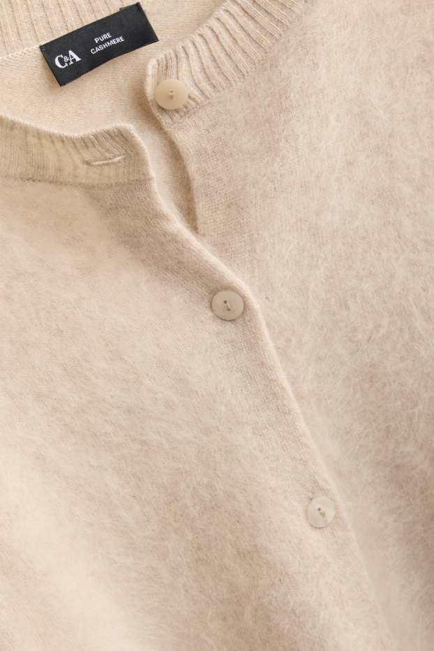 Dames - Vest van kasjmier - crème wit