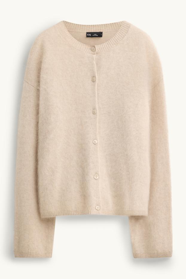 Dames - Vest van kasjmier - crème wit