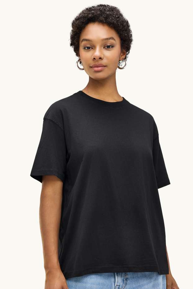 Damen - T-Shirt - Oversized - schwarz