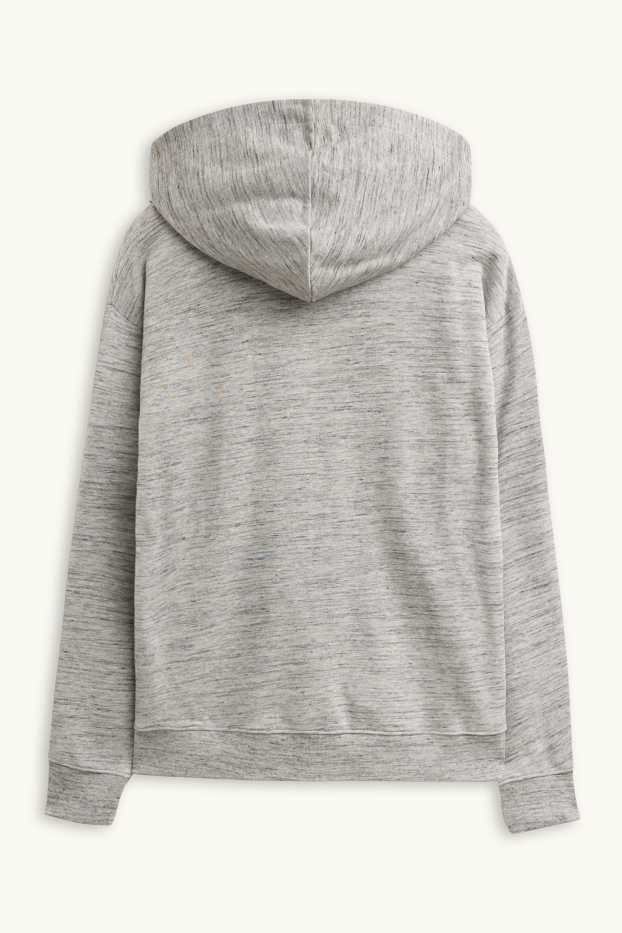 Herren - Sweatjacke mit Kapuze - grau-melange