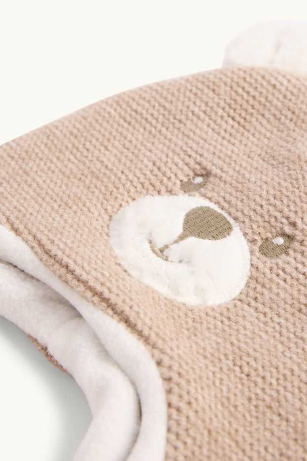 Unisex - Teddy bear - baby hat - beige