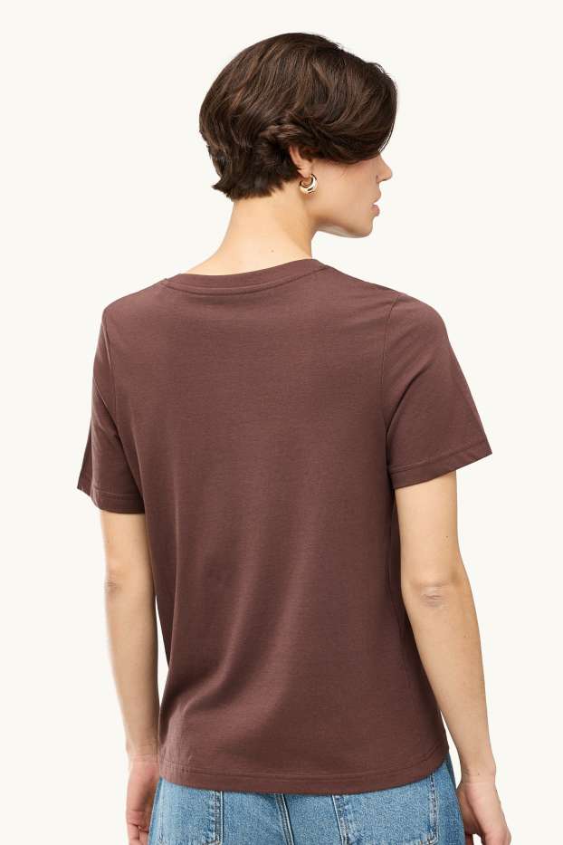Damen - T-Shirt - Regular Fit - braun