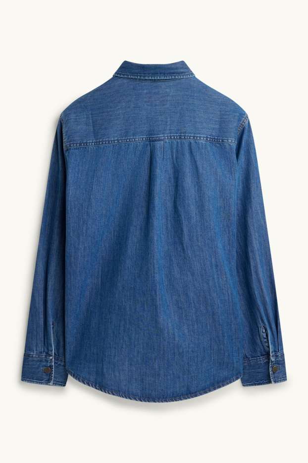 Hommes - Chemise en jean - regular fit - col kent - jean bleu