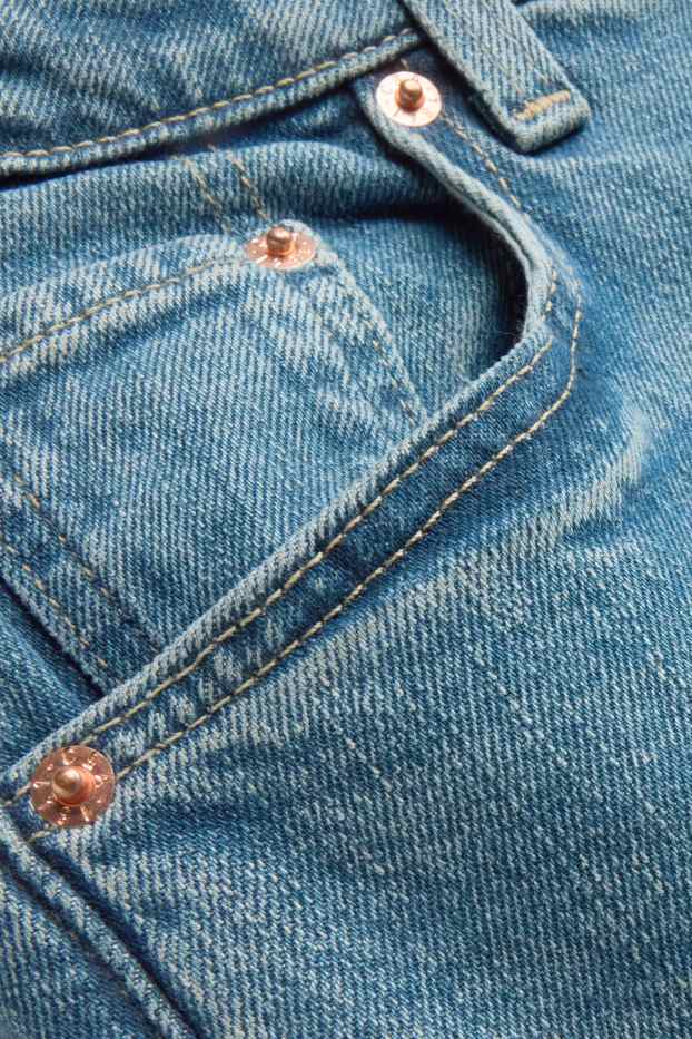 Femei - Wide flared jeans - talie înaltă - denim-albastru