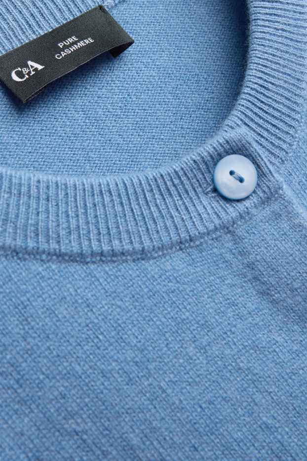 Femmes - Gilet de maille en cachemire - bleu