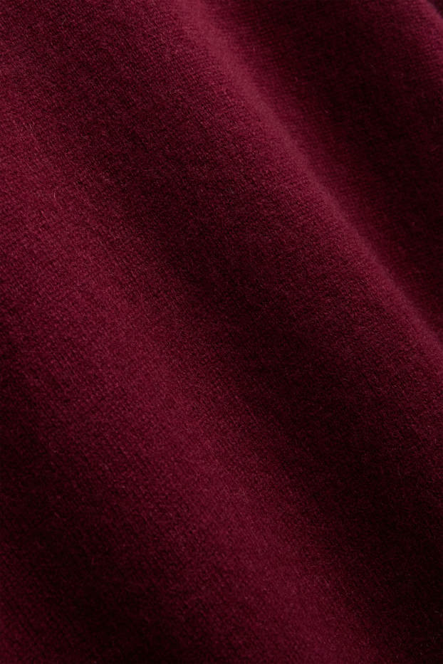 Donna - Maglione in cashmere - a maniche corte - bordeaux