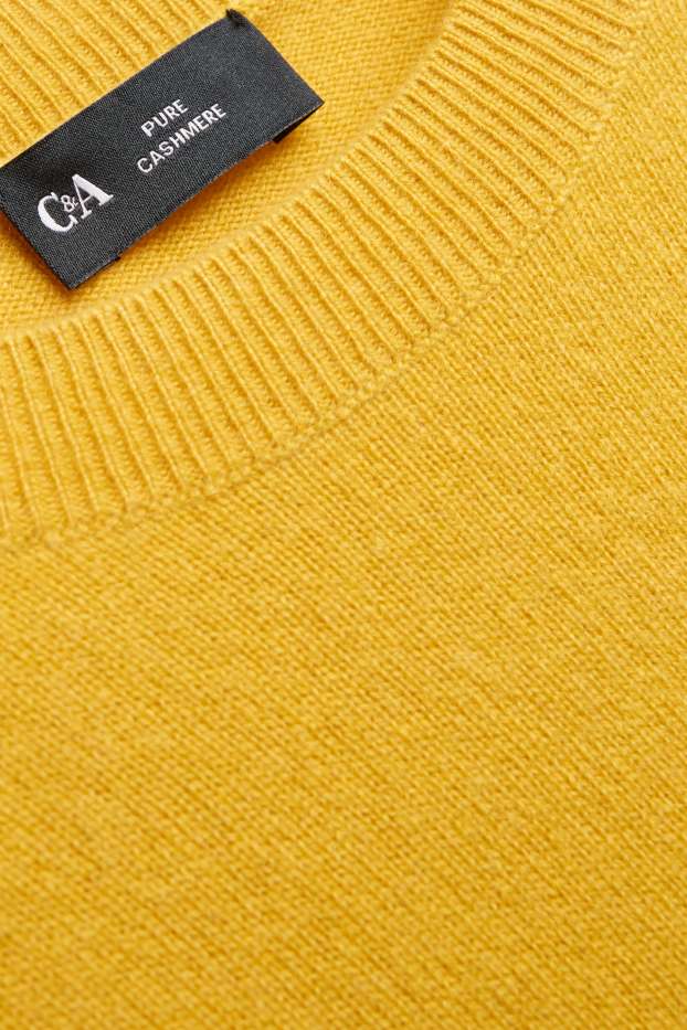 Femmes - Pull en cachemire - jaune moutarde