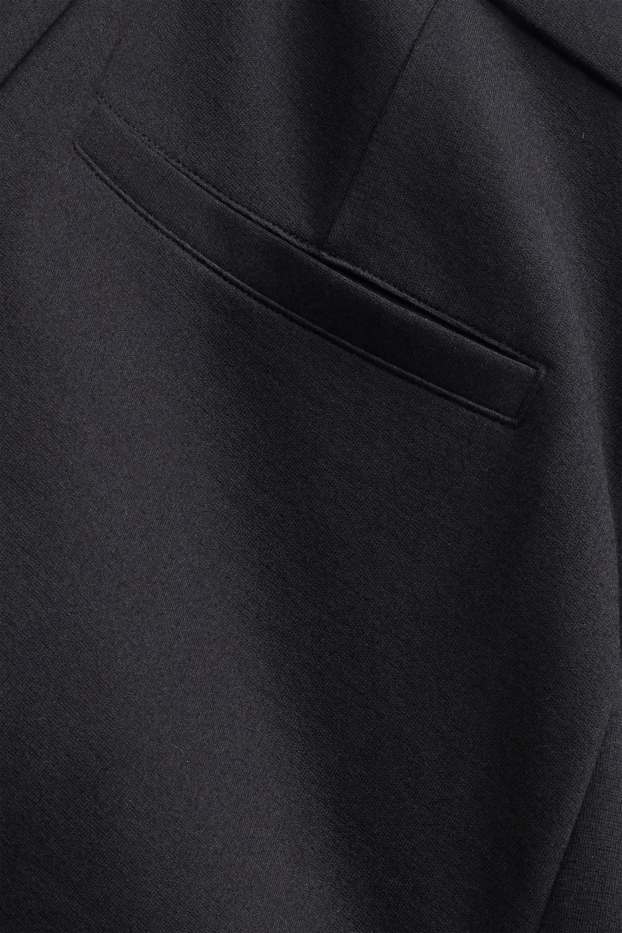 Women - Jersey trousers - high waist - barrel leg - black