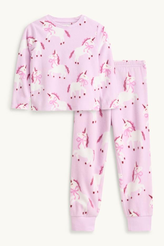 Bambine - Unicorno - pigiama - 2 pezzi - porpora
