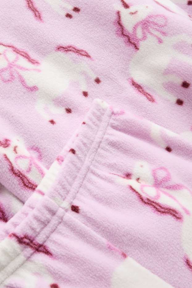 Bambine - Unicorno - pigiama - 2 pezzi - porpora