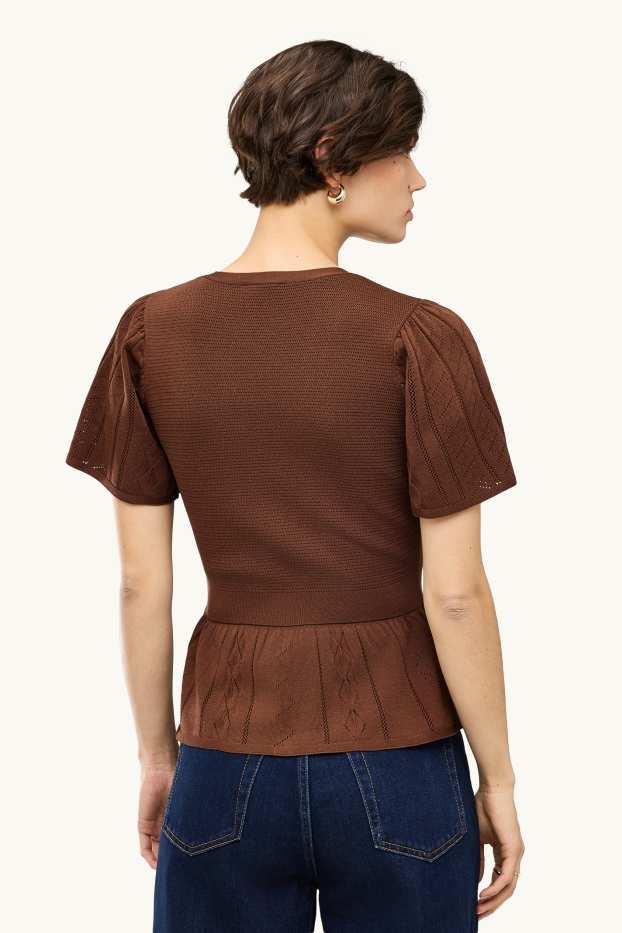 Damen - Strickjacke - braun