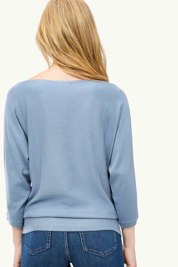 Femmes - Pull en maille fine - bleu clair