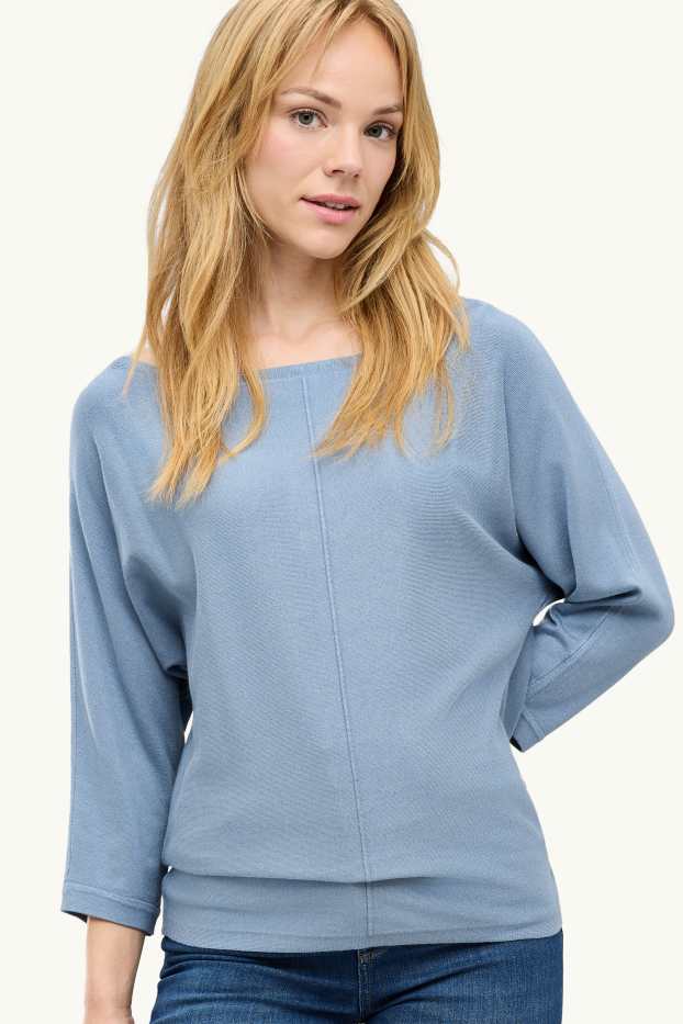 Femmes - Pull en maille fine - bleu clair