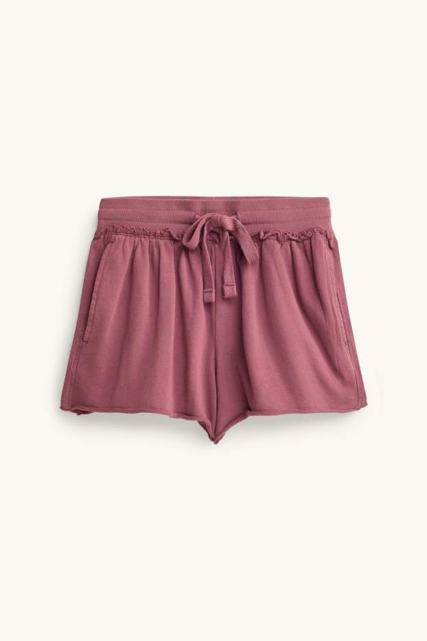 Donna - Shorts di felpa - porpora