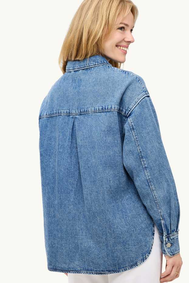 Women - Denim shirt blouse - blue denim