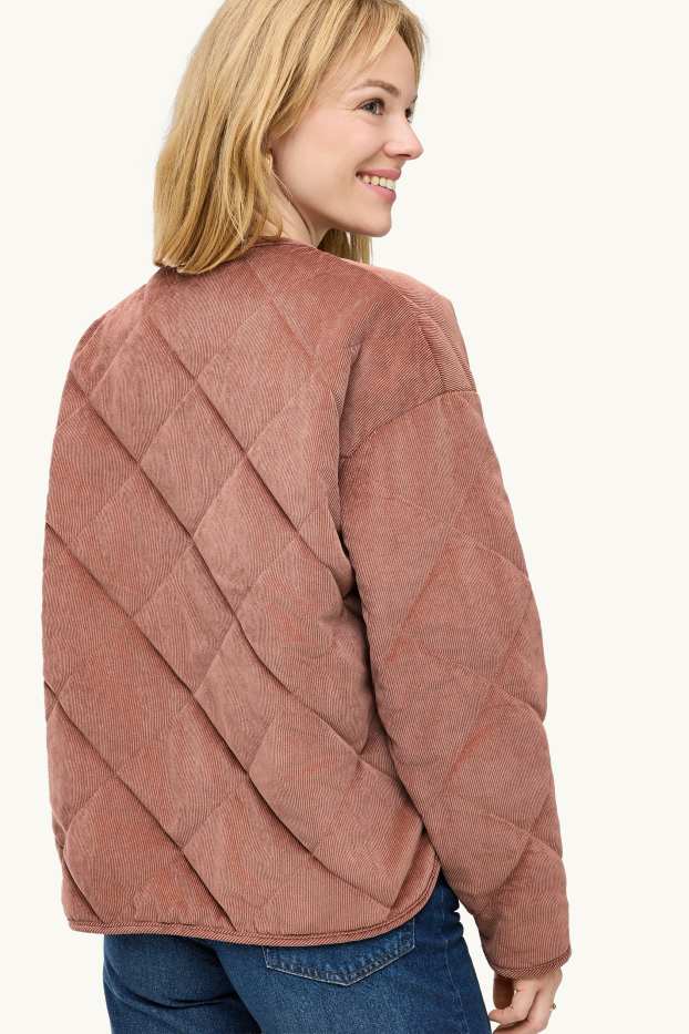Damen - Cord-Steppjacke - rostbraun