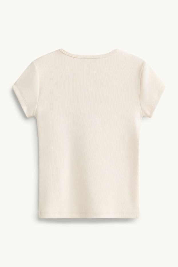 Kinderen: meisjes - T-shirt - crèmekleurig