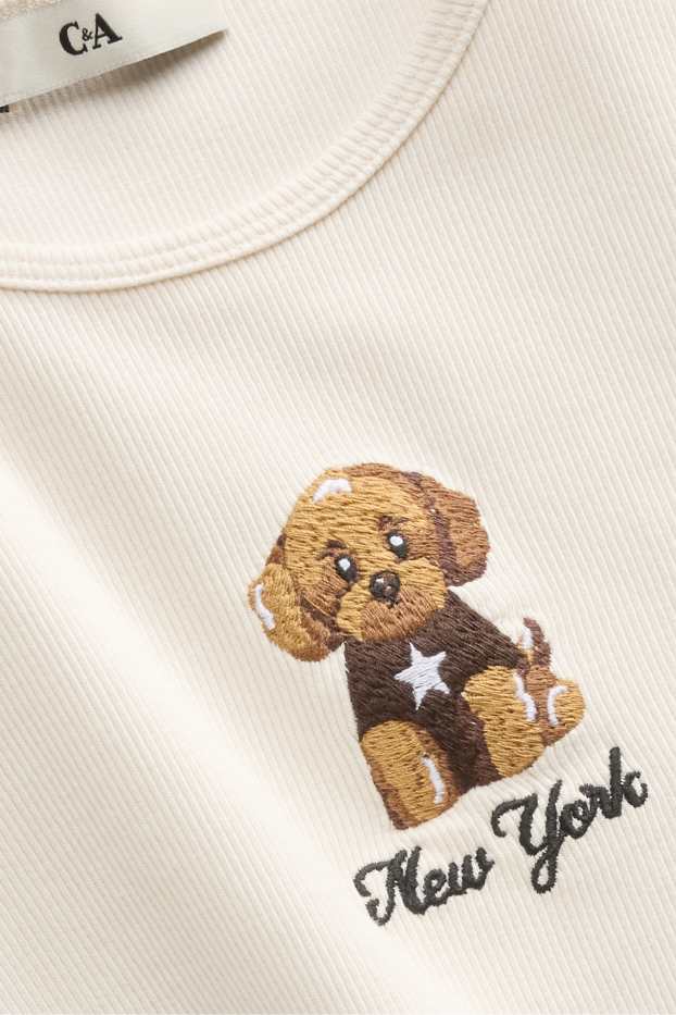 Kinderen: meisjes - T-shirt - crèmekleurig