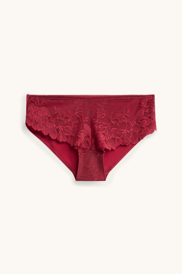 Femmes - Shorty - rouge foncé
