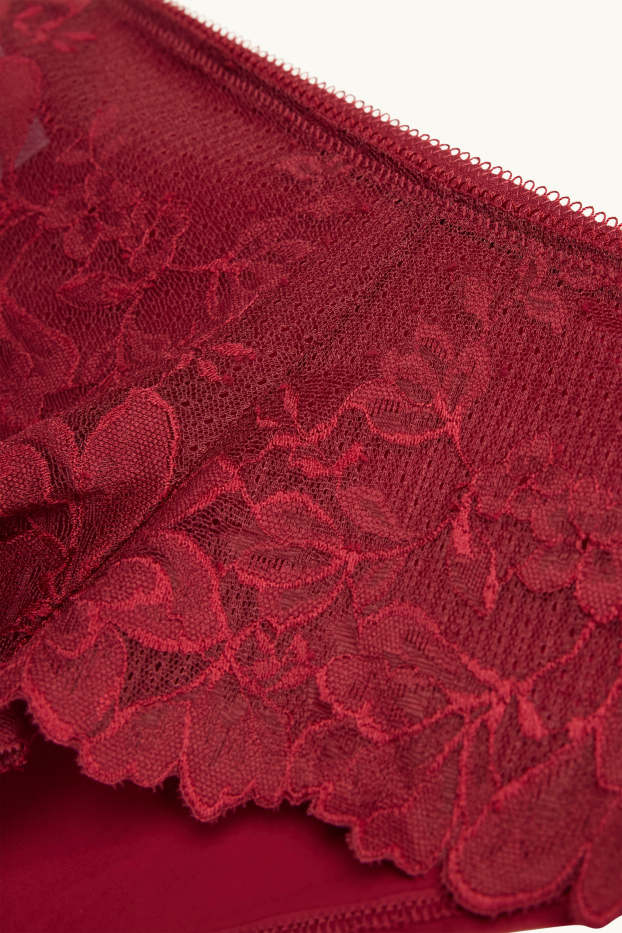 Femmes - Shorty - rouge foncé