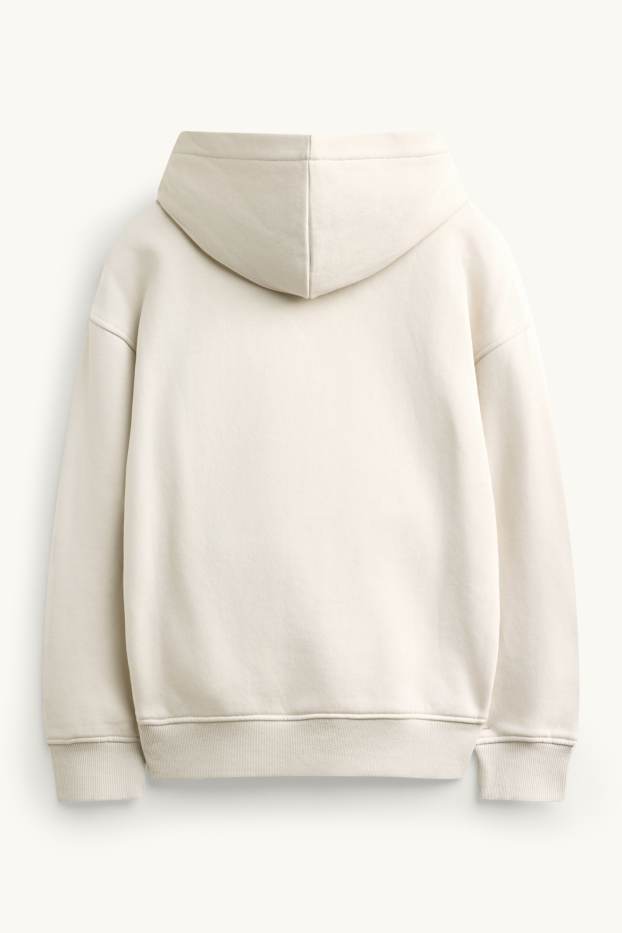 Kinder Jungen - Hoodie mit applizierter Tasche - cremeweiss