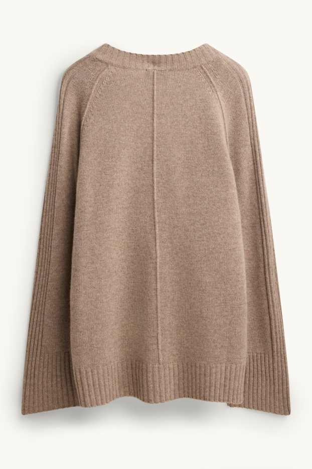 Damen - Strickjacke mit Kaschmir-Anteil - Woll-Mix - hellbraun