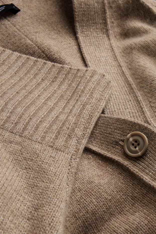 Damen - Strickjacke mit Kaschmir-Anteil - Woll-Mix - hellbraun