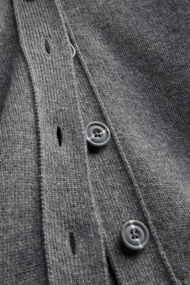 Damen - Strickjacke mit Kaschmir-Anteil - Woll-Mix - grau