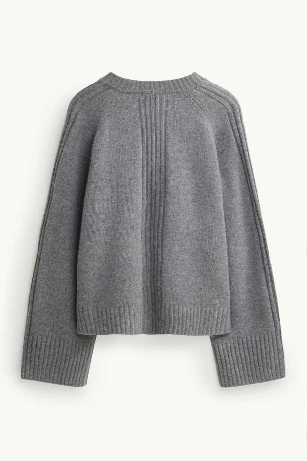 Femmes - Pull avec teneur en cachemire - laine mélangée - gris chiné