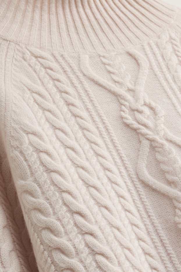 Femmes - Pull à col roulé en cachemire mélangé - laine mélangée - rose tendre