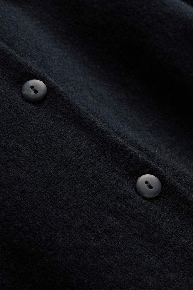 Damen - Kaschmir-Strickjacke - schwarz