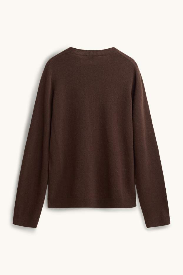 Femmes - Pull en cachemire - marron foncé