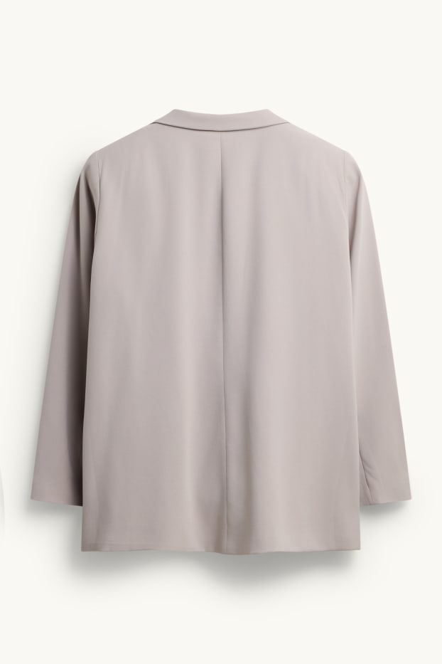 Dames - Lange blazer - regular fit - licht beige