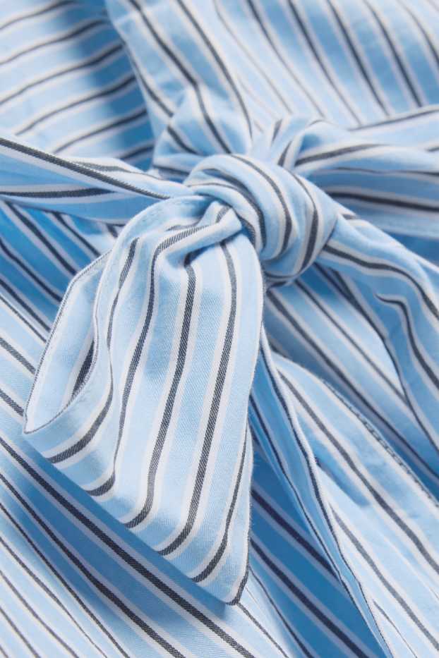 Damen - Bluse - gestreift - blau / hellblau