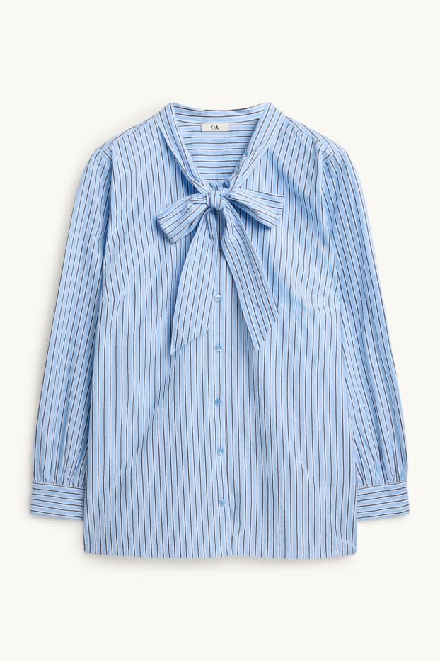 Damen - Bluse - gestreift - blau / hellblau