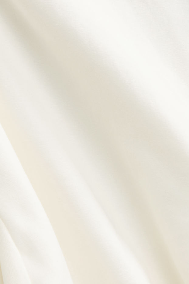 Femei - Tricou cu mânecă lungă - slim fit - alb-crem
