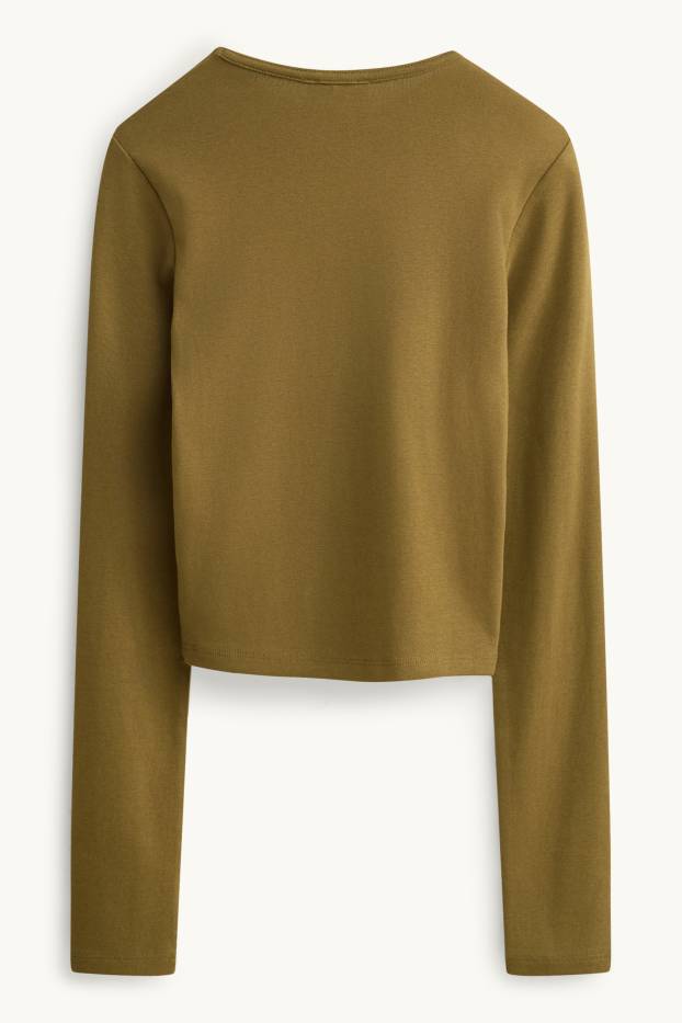 Damen - Langarmshirt - Slim Fit - grün