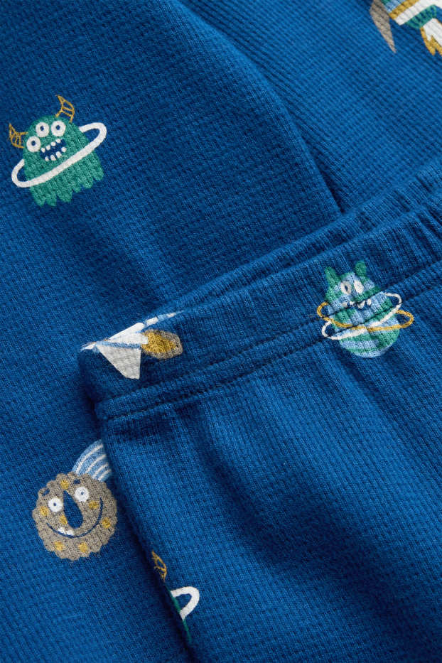 Kinder Jungen - Weltall - Pyjama - strukturiert - 2 teilig - blau