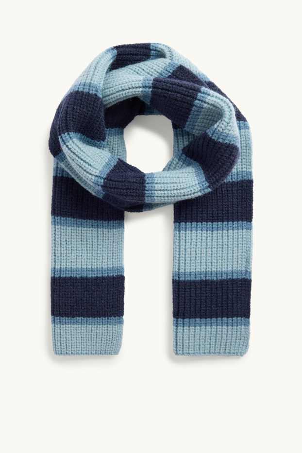 Bambini - Sciarpa in maglia - a righe - blu  / blu scuro