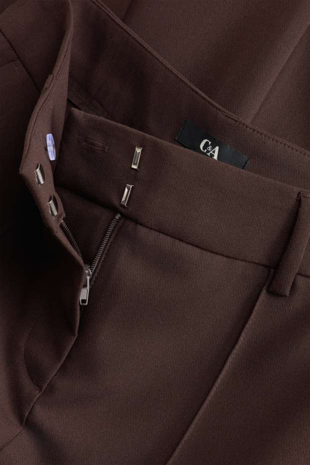 Damen - Stoffhose - Mid Waist - Flared - dunkelbraun