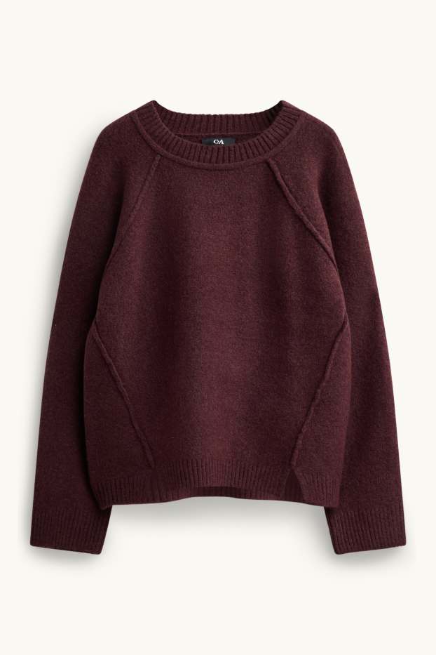 Damen - Pullover - bordeaux
