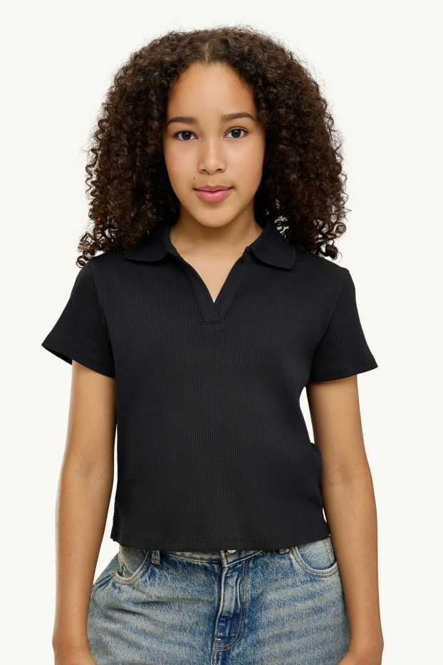 Nena - Polo - acanalat - negre