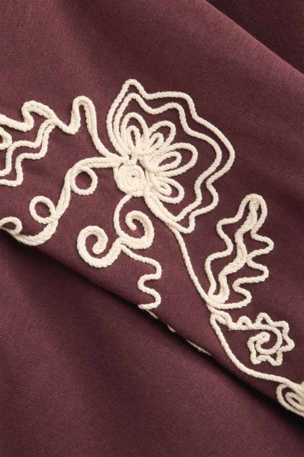 Dámské - Mikina - s vyšíváním - bordeaux