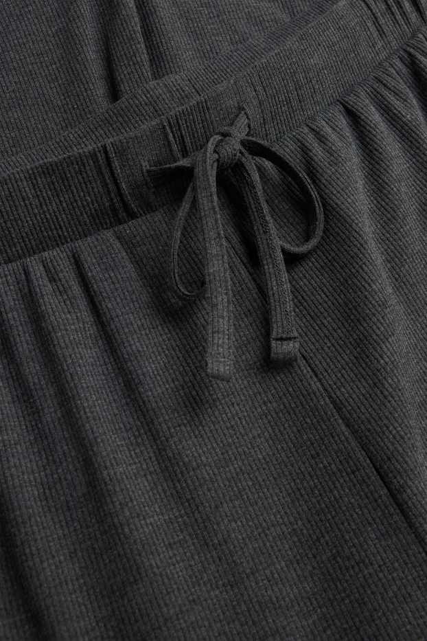 Femei - Pantaloni de pijama - reiați - gri închis